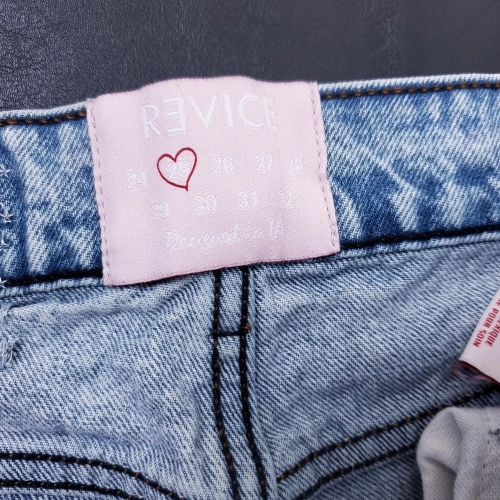 Revice Ex-Boyfriend/B-Boy Jeans Light Wash High Rise Distressed Button F… - Picture 3 of 8